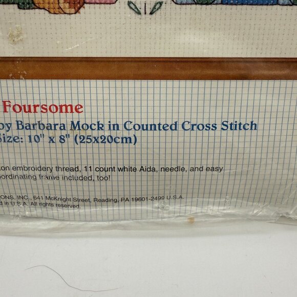 Stitchables Counted Cross Stitch Kit 72125 Country Foursome Cow Bear Bunny Pig - Picture 4 of 7